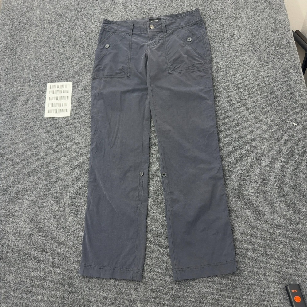 Marmot Pants Womens 6 Grey Cotton Blend Roll Up Hiking Outdoor Gorpcore